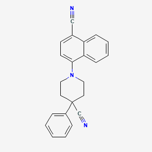 molecular formula C23H19N3 B8570139 1-(4-Cyanonaphthalen-1-yl)-4-phenylpiperidine-4-carbonitrile CAS No. 870889-13-7
