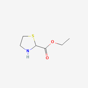 molecular formula C6H11NO2S B8570219 Ethyl 1,3-thiazolidine-2-carboxylate 