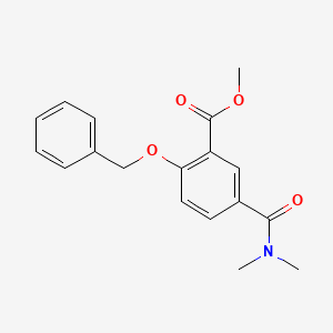 molecular formula C18H19NO4 B8570227 Methyl 5-[(dimethylamino)carbonyl]-2-[(phenylmethyl)oxy]benzoate 