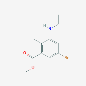 molecular formula C11H14BrNO2 B8570238 Methyl 5-bromo-3-(ethylamino)-2-methylbenzoate 