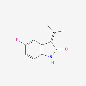 molecular formula C11H10FNO B8570332 5-Fluoro-3-isopropylidene-1,3-dihydro-indol-2-one 