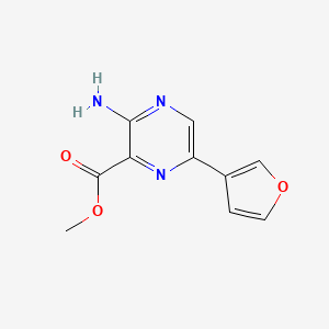 molecular formula C10H9N3O3 B8570340 3-Amino-6-(furan-3-yl)-pyrazine-2-carboxylic acid methyl ester 