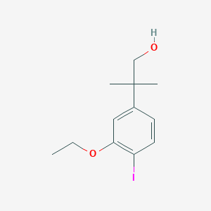 molecular formula C12H17IO2 B8570412 2-Ethoxy-4-(2-hydroxy-1,1-dimethylethyl)iodobenzene 