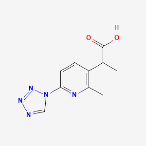 molecular formula C10H11N5O2 B8570472 2-[2-methyl-6-(1H-tetrazol-1-yl)pyridin-3-yl]propanoic acid 