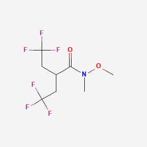 molecular formula C8H11F6NO2 B8570583 4,4,4-trifluoro-N-methoxy-N-methyl-2-(2,2,2-trifluoroethyl)butanamide CAS No. 952714-30-6