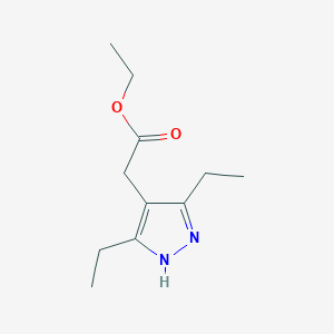 molecular formula C11H18N2O2 B8570620 (3,5-diethyl-1H-pyrazol-4-yl)acetic acid ethyl ester 