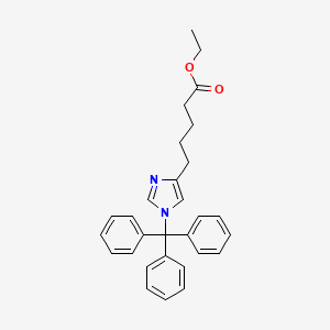 molecular formula C29H30N2O2 B8570651 1H-Imidazole-4-pentanoic acid, 1-(triphenylmethyl)-, ethyl ester CAS No. 102676-68-6