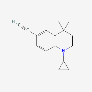 molecular formula C16H19N B8570675 1-Cyclopropyl-6-ethynyl-4,4-dimethyl-1,2,3,4-tetrahydroquinoline 