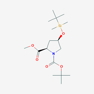 molecular formula C17H33NO5Si B8570690 1-(tert-Butyl) 2-methyl (2R,4R)-4-((tert-butyldimethylsilyl)oxy)pyrrolidine-1,2-dicarboxylate 