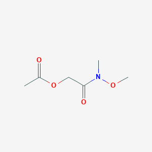 molecular formula C6H11NO4 B8570803 2-(Methoxy(methyl)amino)-2-oxoethyl acetate 