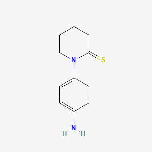 molecular formula C11H14N2S B8570859 1-(4-Aminophenyl)piperidine-2-thione 