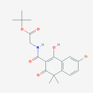 1,1-dimethylethyl N-((6-bromo-4-hydroxy-1,1-dimethyl-2-oxo-naphthalen-3-yl)carbonyl)glycinate