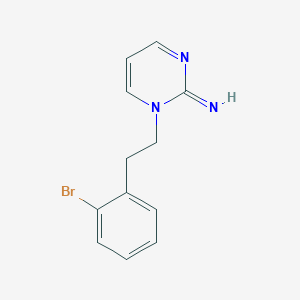 molecular formula C12H12BrN3 B8571029 2(1H)-Pyrimidinimine, 1-[2-(2-bromophenyl)ethyl]- CAS No. 58061-90-8