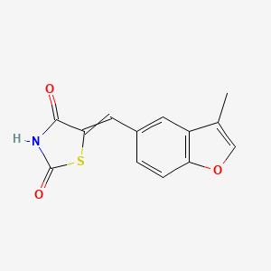 molecular formula C13H9NO3S B8571034 5-[(3-Methyl-1-benzofuran-5-yl)methylidene]-1,3-thiazolidine-2,4-dione CAS No. 648450-32-2