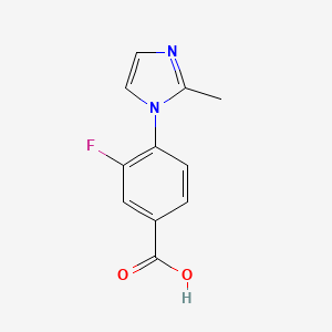molecular formula C11H9FN2O2 B8571079 3-Fluoro-4-(2-methyl-imidazol-1-yl)-benzoic acid 