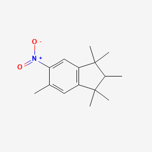 molecular formula C15H21NO2 B8571097 1,1,2,3,3,5-Hexamethyl-6-nitro-2,3-dihydro-1H-indene CAS No. 108701-34-4