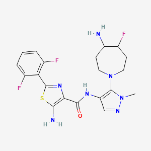 molecular formula C20H22F3N7OS B8571123 5-amino-N-(5-(4-amino-5-fluoroazepan-1-yl)-1-methyl-1H-pyrazol-4-yl)-2-(2,6-difluorophenyl)thiazole-4-carboxamide 