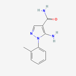 molecular formula C11H12N4O B8571131 5-Amino-1-(o-tolyl)-1H-pyrazole-4-carboxamide 