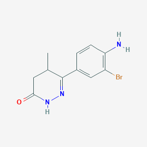 molecular formula C11H12BrN3O B8571173 6-(4-Amino-3-bromophenyl)-5-methyl-4,5-dihydropyridazin-3(2H)-one CAS No. 87988-28-1