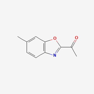 molecular formula C10H9NO2 B8571200 2-Acetyl-6-methylbenzoxazole 