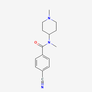 molecular formula C15H19N3O B8571204 4-cyano-N-methyl-N-(1-methyl-piperidin-4-yl)-benzamide 