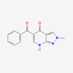 molecular formula C14H11N3O2 B8571230 5-Benzoyl-2-methyl-1,2-dihydro-4H-pyrazolo[3,4-b]pyridin-4-one CAS No. 64446-33-9
