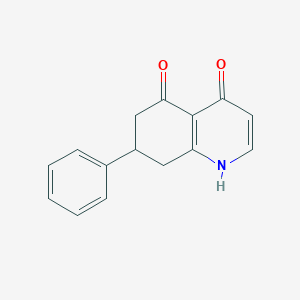 molecular formula C15H13NO2 B8571298 7-Phenyl-1,4,5,6,7,8-hexahydroquinoline-4,5-dione 