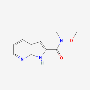 molecular formula C10H11N3O2 B8571363 N-Methoxy-N-methyl-1H-pyrrolo[2,3-b]pyridine-2-carboxamide 