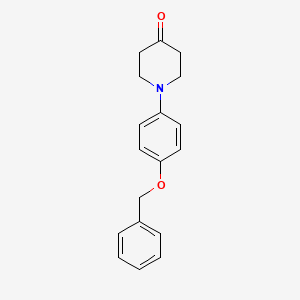 molecular formula C18H19NO2 B8571397 1-(4-Benzyloxyphenyl)piperidin-4-one 