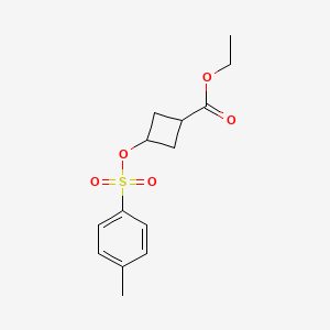 molecular formula C14H18O5S B8571421 Ethyl 3-(tosyloxy)cyclobutane-1-carboxylate 