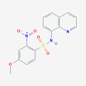 molecular formula C16H13N3O5S B8571426 4-Methoxy-2-nitro-N-quinolin-8-yl-benzenesulfonamide 