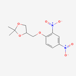 molecular formula C12H14N2O7 B8571428 1,3-Dioxolane, 4-[(2,4-dinitrophenoxy)methyl]-2,2-dimethyl- CAS No. 40742-20-9