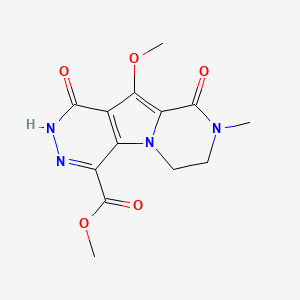 molecular formula C13H14N4O5 B8571446 Methyl 8-methoxy-11-methyl-6,10-dioxo-1,4,5,11-tetrazatricyclo[7.4.0.02,7]trideca-2(7),3,8-triene-3-carboxylate 