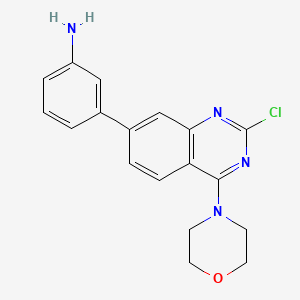 molecular formula C18H17ClN4O B8571500 3-(2-Chloro-4-morpholinoquinazolin-7-yl)aniline 