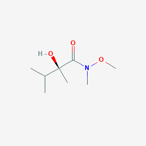 molecular formula C8H17NO3 B8571606 (2S)-(+)-N-methoxy-N-methyl-2,3-dimethyl-2-hydroxybutyramide CAS No. 344798-29-4