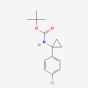molecular formula C14H18ClNO2 B8571610 Tert-butyl (1-(4-chlorophenyl)cyclopropyl)carbamate 