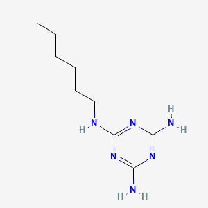 molecular formula C9H18N6 B8571694 N~2~-Hexyl-1,3,5-triazine-2,4,6-triamine CAS No. 61912-25-2