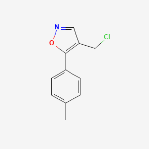 molecular formula C11H10ClNO B8571969 4-Chloromethyl-5-(4-methylphenyl)isoxazole 