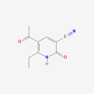 molecular formula C10H10N2O2 B8572046 5-Acetyl-6-ethyl-2-oxo-1,2-dihydropyridine-3-carbonitrile CAS No. 88302-05-0
