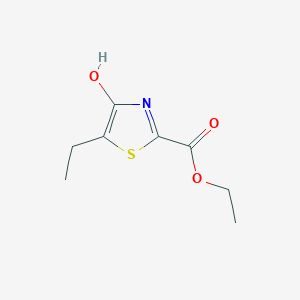 molecular formula C8H11NO3S B8572087 5-Ethyl-4-hydroxy-thiazole-2-carboxylic acid ethyl ester 