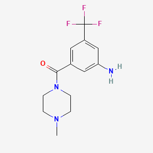 molecular formula C13H16F3N3O B8572112 (3-Amino-5-(trifluoromethyl)phenyl)(4-methylpiperazin-1-yl)methanone CAS No. 853296-96-5