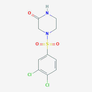 molecular formula C10H10Cl2N2O3S B8572175 4-(3,4-Dichloro-benzenesulfonyl)-piperazin-2-one 