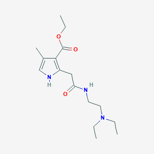 molecular formula C16H27N3O3 B8572229 2-[(2-diethylamino-ethylcarbamoyl)-methyl]-4-methyl-1H-pyrrole-3-carboxylic acid ethyl ester 