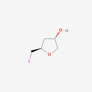 molecular formula C5H9IO2 B8572391 trans-(+/-)-Tetrahydro-5-(iodomethyl)-3-furanol 