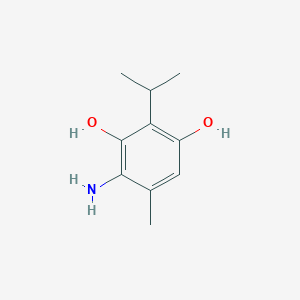 molecular formula C10H15NO2 B8572421 4-Amino-2-isopropyl-5-methyl-benzene-1,3-diol 
