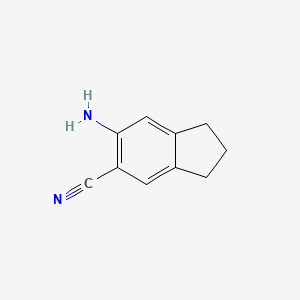 molecular formula C10H10N2 B8572463 6-amino-2,3-dihydro-1H-indene-5-carbonitrile 