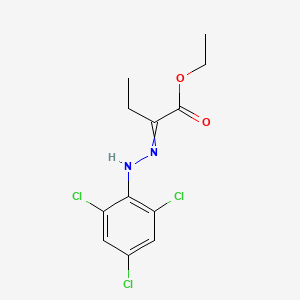 molecular formula C12H13Cl3N2O2 B8572555 Ethyl 2-[2-(2,4,6-trichlorophenyl)hydrazinylidene]butanoate CAS No. 53682-78-3