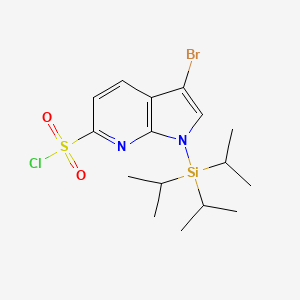 3-bromo-1-[tris(propan-2-yl)silyl]-1H-pyrrolo[2,3-b]pyridine-6-sulfonylchloride