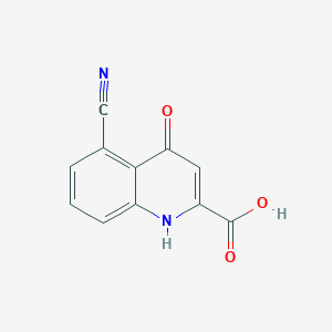 molecular formula C11H6N2O3 B8572591 5-Cyano-1,4-dihydro-4-oxoquinoline-2-carboxylic acid 