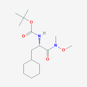 molecular formula C16H30N2O4 B8572617 (S)-alpha-[[(1,1-Dimethylethoxy)carbonyl]amino]-N-methoxy-N-methylcyclohexanepropanamide 